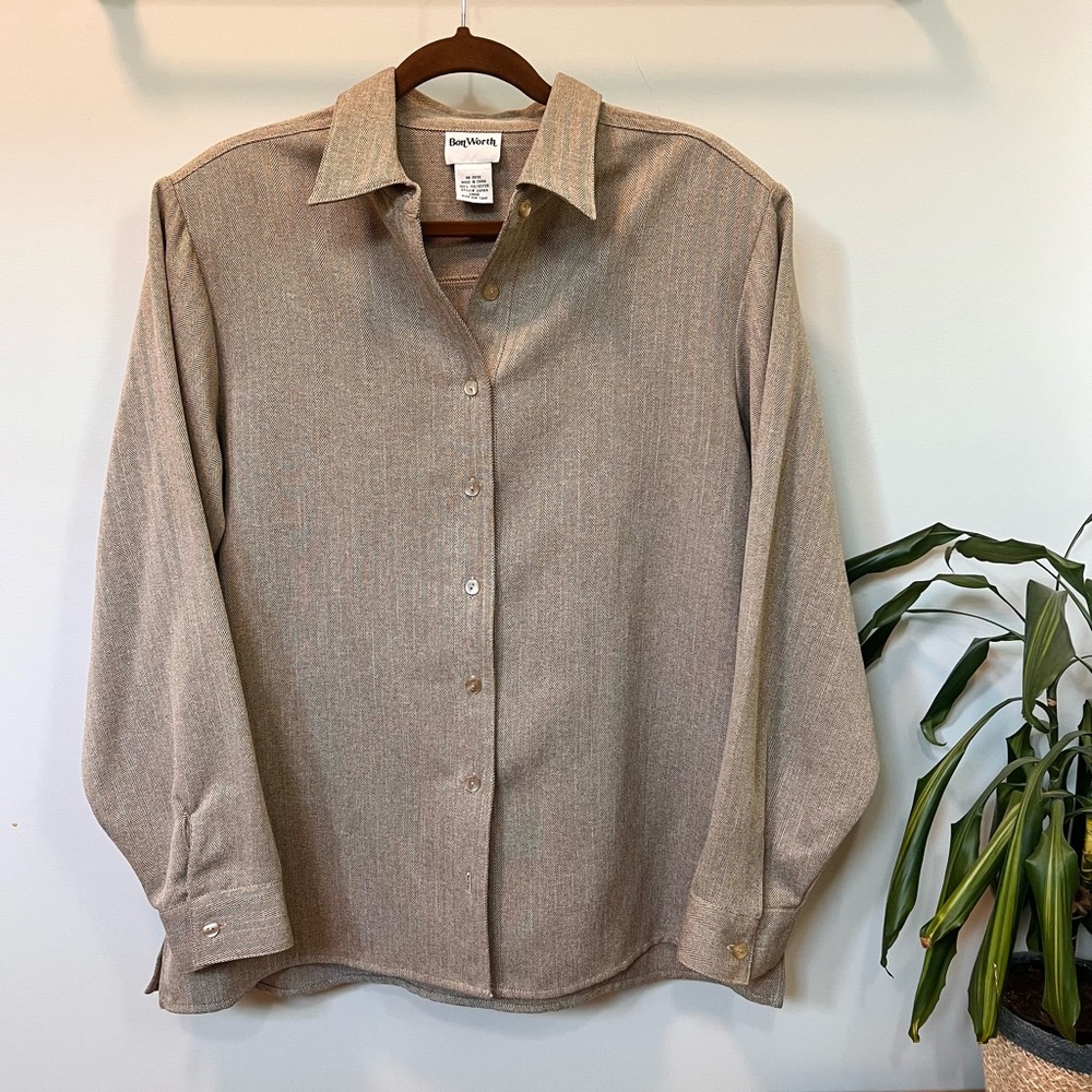 Bon Worth sandy beige Collared Top